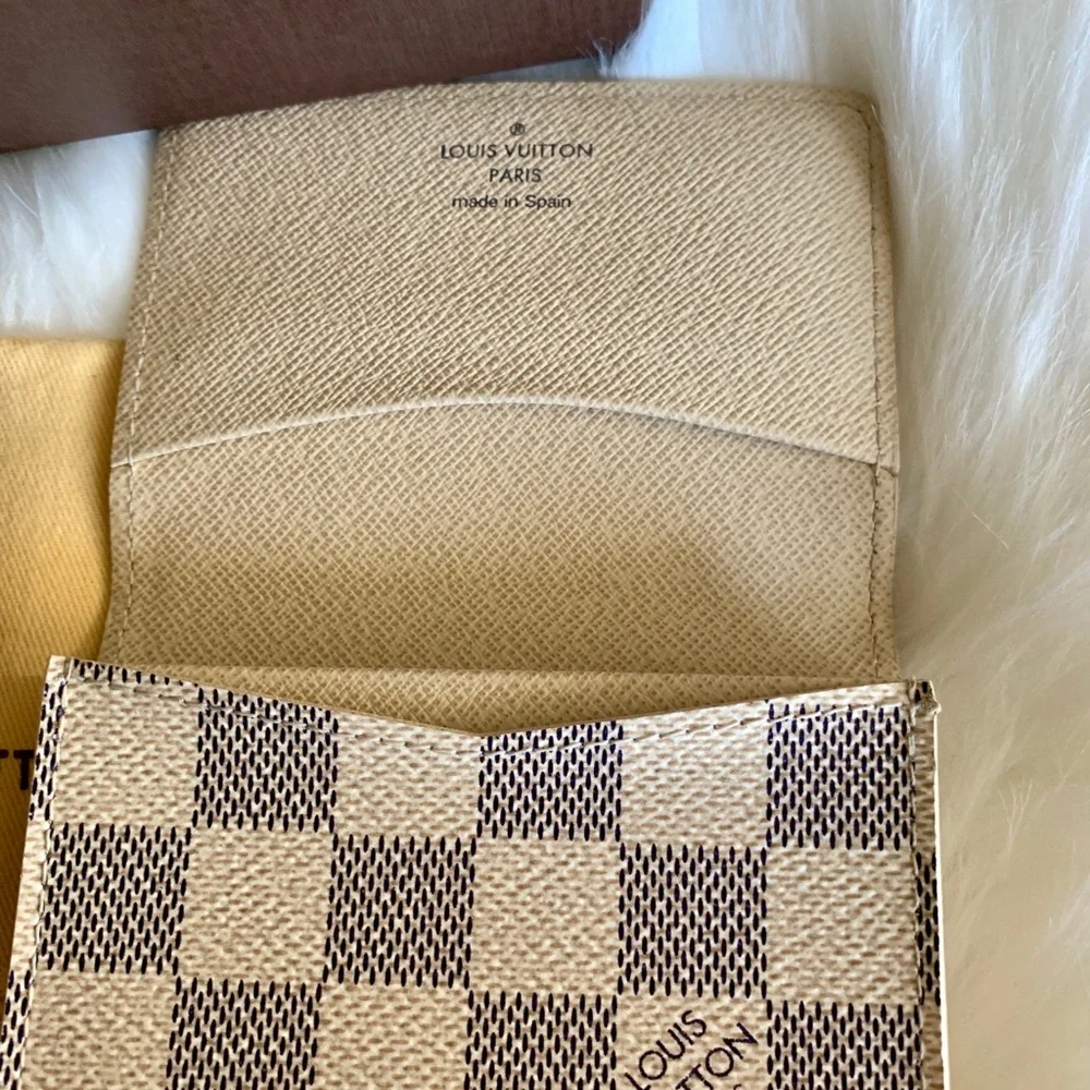 Louis Vuitton Damier Azur Compact Wallet - Cream/Blue
